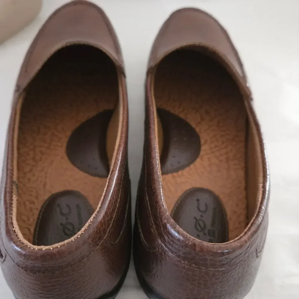Born BOC Merton Dark Brown French Roast Leather Comfort Loafers Sz 13 Men's